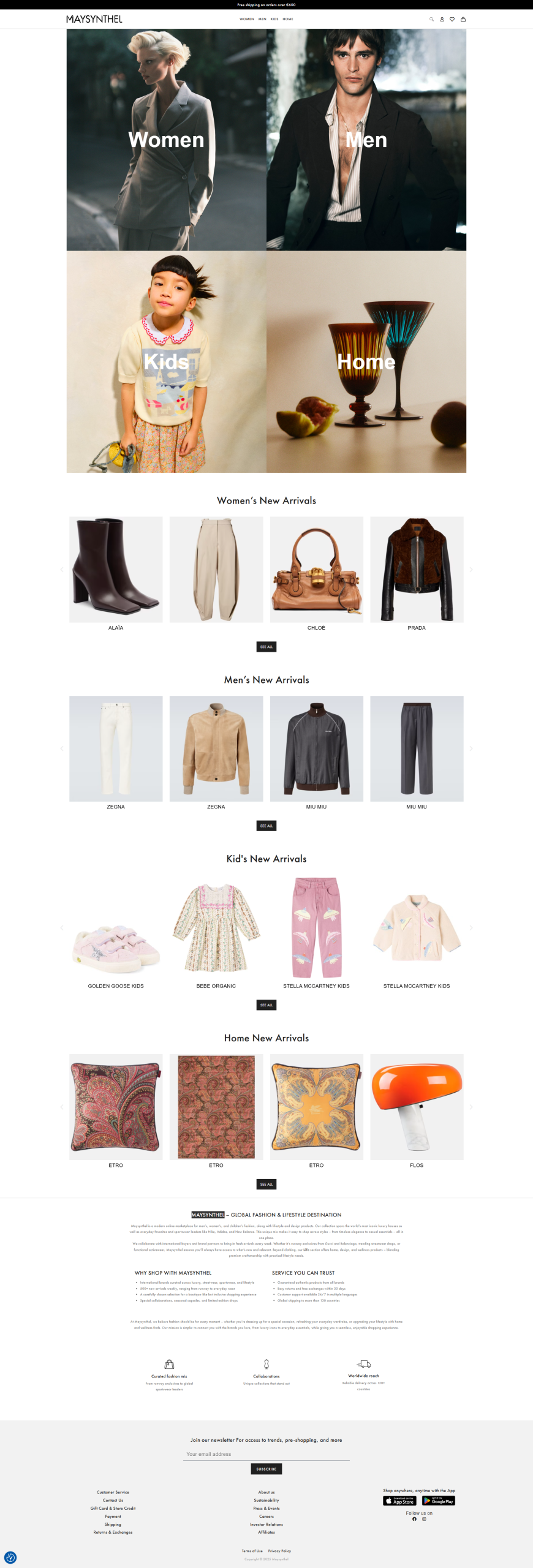 MAYSYNTHEL – A Modern Ecommerce Website