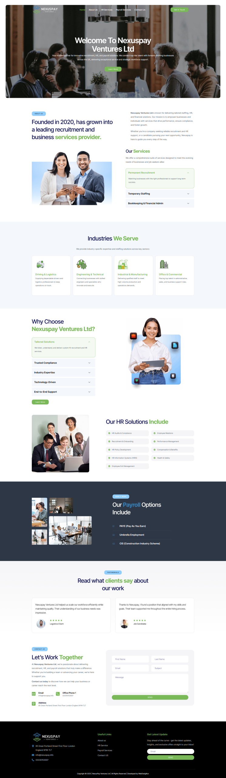 Nexuspay Ventures Ltd – HR and payroll solution Website